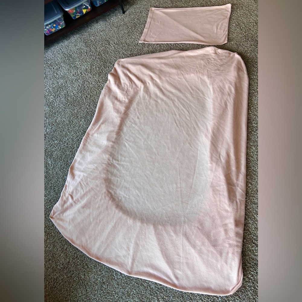 Pink Fleece Full/Queen Size Fitted Sheet & Pillowcase